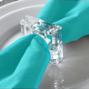 Square Clear Acrylic Napkin Ring (Set of 24)