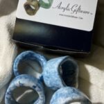 ACRYLIC RESIN CERAMIC NAPKIN RINGS (SET OF 4 - AZUL BLUE)