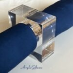 Square Acrylic Block Napkin Ring (Set of 24)
