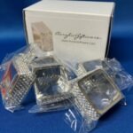 Square Rhinestone & Alloy Napkin Ring (12-Pack - SILVER)