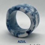 ACRYLIC RESIN CERAMIC NAPKIN RINGS (SET OF 4 - AZUL BLUE)