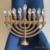 CHANUKAH MENORAH NAPKIN RING (SET OF 4 GOLD)