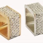 Square Rhinestone & Alloy Napkin Ring (12-Pack - SILVER)