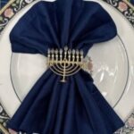 CHANUKAH MENORAH NAPKIN RING (SET OF 12 GOLD)