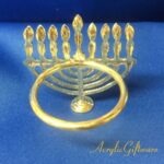CHANUKAH MENORAH NAPKIN RING (SET OF 12 GOLD)