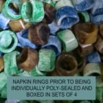 ACRYLIC RESIN CERAMIC NAPKIN RINGS (SET OF 4 - AZUL BLUE)