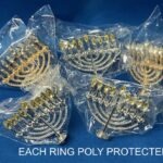 CHANUKAH MENORAH NAPKIN RING (SET OF 12 SILVER)
