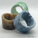 ACRYLIC RESIN CERAMIC NAPKIN RINGS (SET OF 4 - AZUL BLUE)