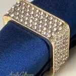 Square Rhinestone & Alloy Napkin Ring (6-Pack - GOLD)