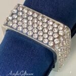 Square Rhinestone & Alloy Napkin Ring (12-Pack - SILVER)