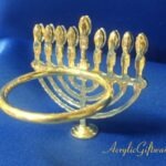 CHANUKAH MENORAH NAPKIN RING (SET OF 12 GOLD)