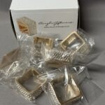 Square Rhinestone & Alloy Napkin Ring (6-Pack - GOLD)